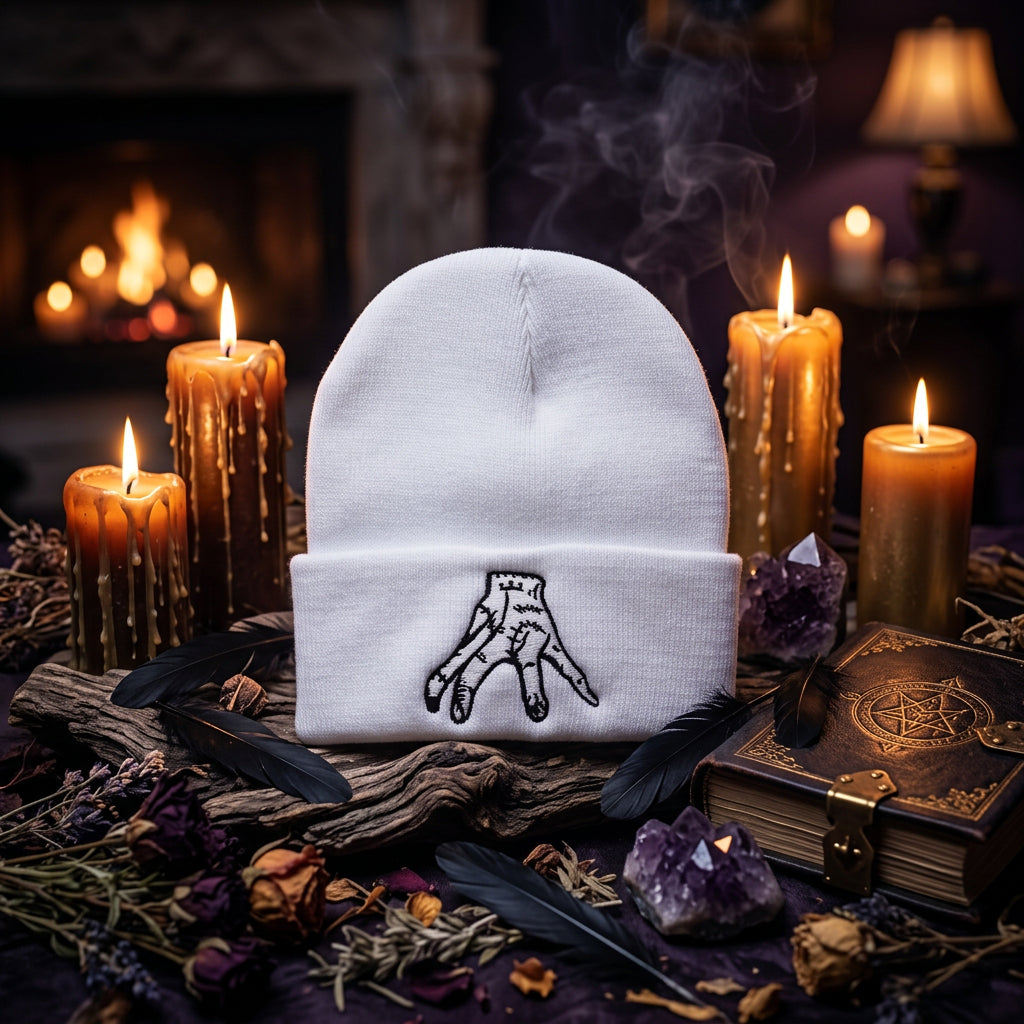 Embroidered Knitted Hip-Hop Beanie for Halloween Sorceress Sanctuary