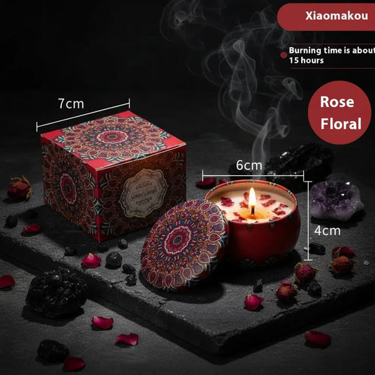 Floral Scented Candle - Sorceress Sanctuary Rose Fragrance / 6 CmX4cm Color Box Packaging-Japanese Persimmon / 6 CmX4cm Color Box Packaging-Jasmine Scent / 6 CmX4cm Color Box Packaging-Mango Fragrant Citrus / 6 CmX4cm Color Box Packaging-Peony Flower Fragrance / 6 CmX4cm Color Box Packaging