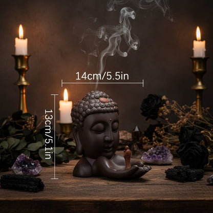 Ceramic Buddha Backflow Incense Burner for Home Decor Sorceress Sanctuary