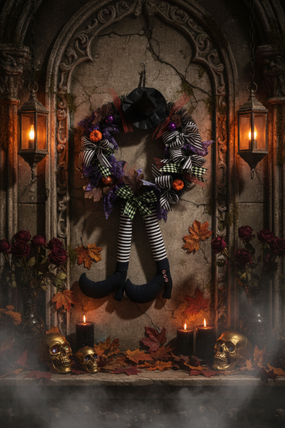 Halloween Skull Wreath for Haunted House Decoration Sorceress Sanctuary