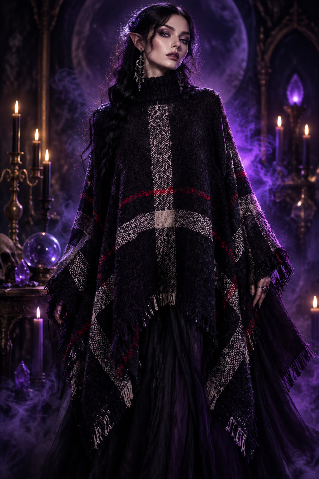 Hedgewitch Fringe Cape, shown in use