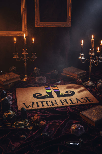 Halloween Pumpkin Bat Door Mat with Creepy Decor Sorceress Sanctuary