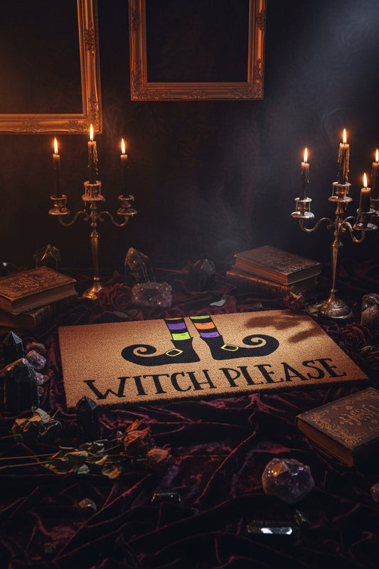 Halloween Pumpkin Bat Door Mat with Creepy Decor Sorceress Sanctuary