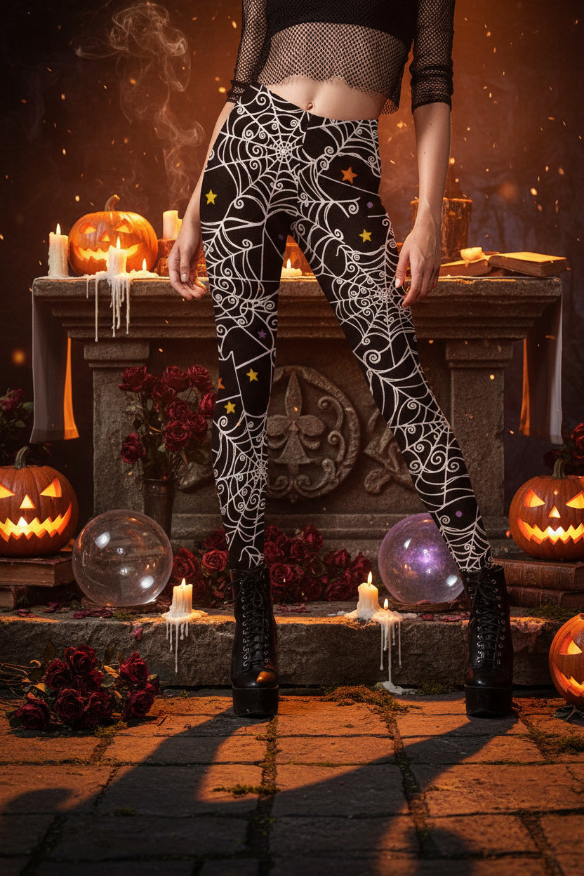 Women's Skull Pattern Digital Print Yoga Pants Sorceress Sanctuary