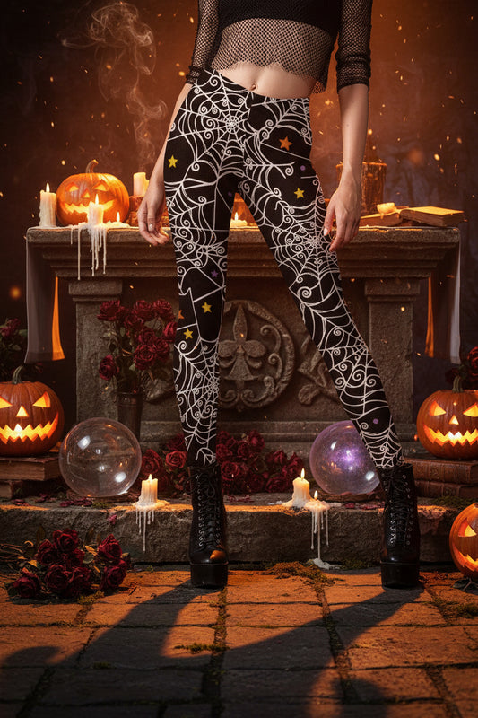 Women's Skull Pattern Digital Print Yoga Pants Sorceress Sanctuary