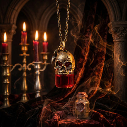 Blood Vial Skull Necklace, view 3