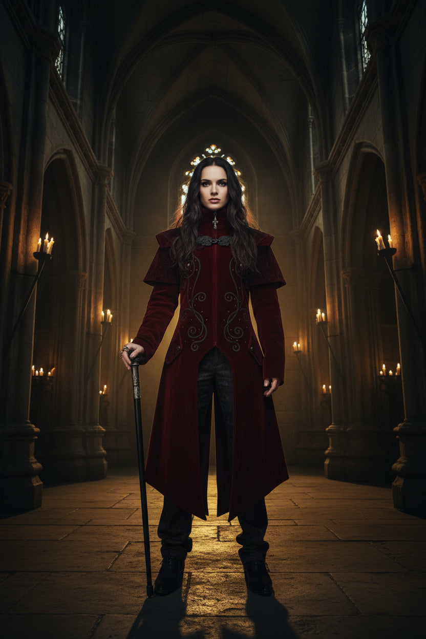 Gothic Autumn Winter Halloween Retro Stand Collar Jacket Sorceress Sanctuary