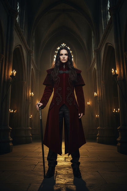Gothic Autumn Winter Halloween Retro Stand Collar Jacket Sorceress Sanctuary