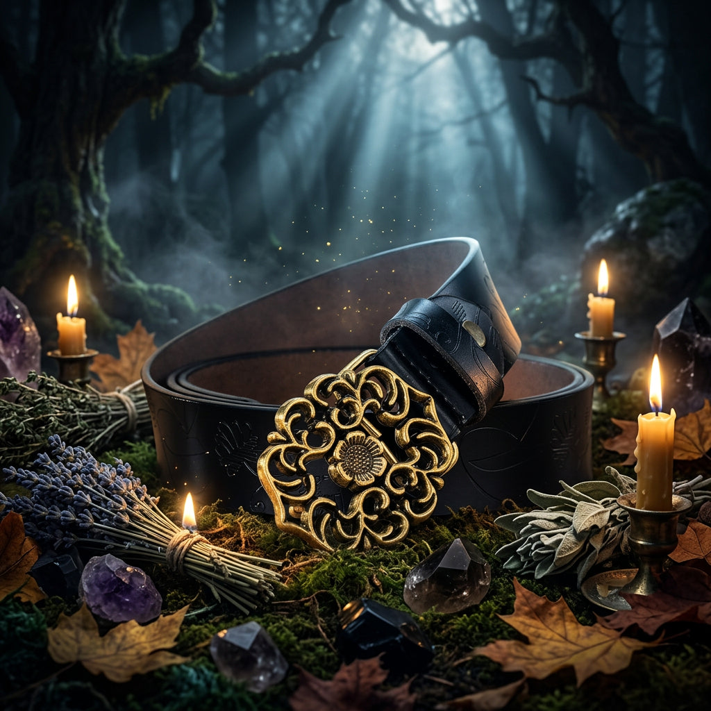Carved Bloom Leather Belt, view 4
