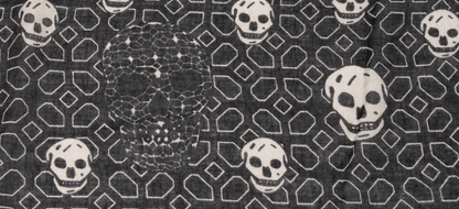 Halloween Skull Scarf - Black and White Design Sorceress Sanctuary