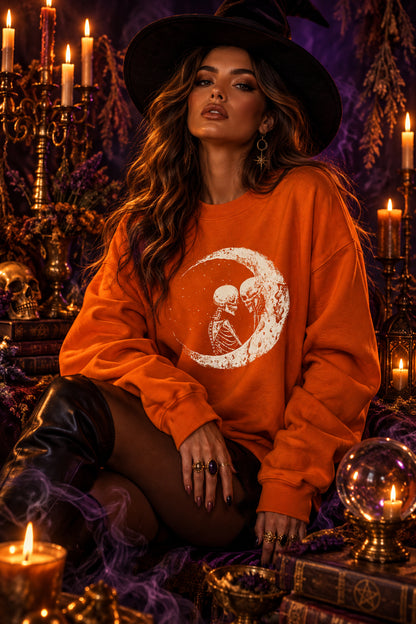 Halloween Print Loose Sweater, styling example