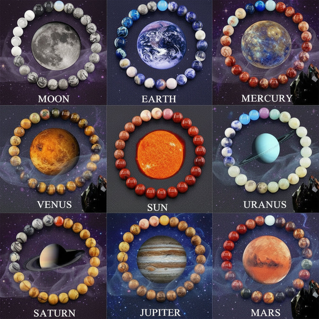 Fashion Jewelry Eight Planets Natural Stone Bracelet Sorceress Sanctuary