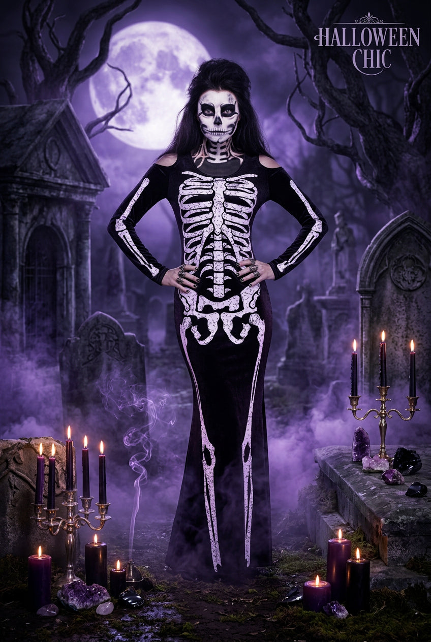 2020 Women's Skeleton Costume for Halloween Parties Sorceress Sanctuary