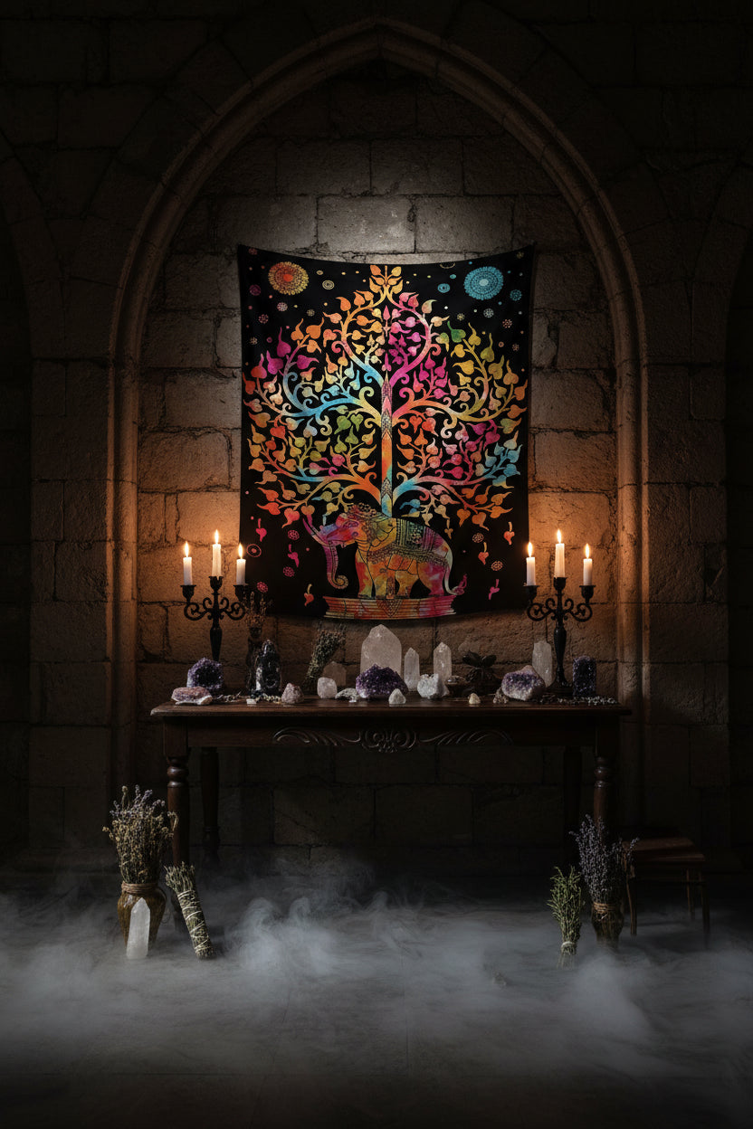 Elephant Print Wall Tapestry Sorceress Sanctuary