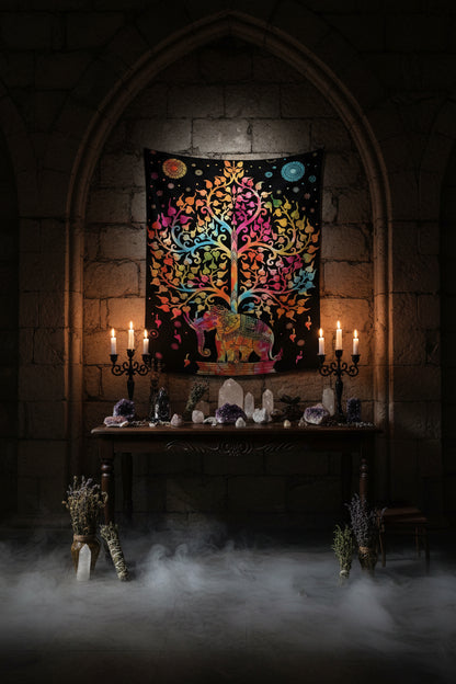 Elephant Print Wall Tapestry Sorceress Sanctuary