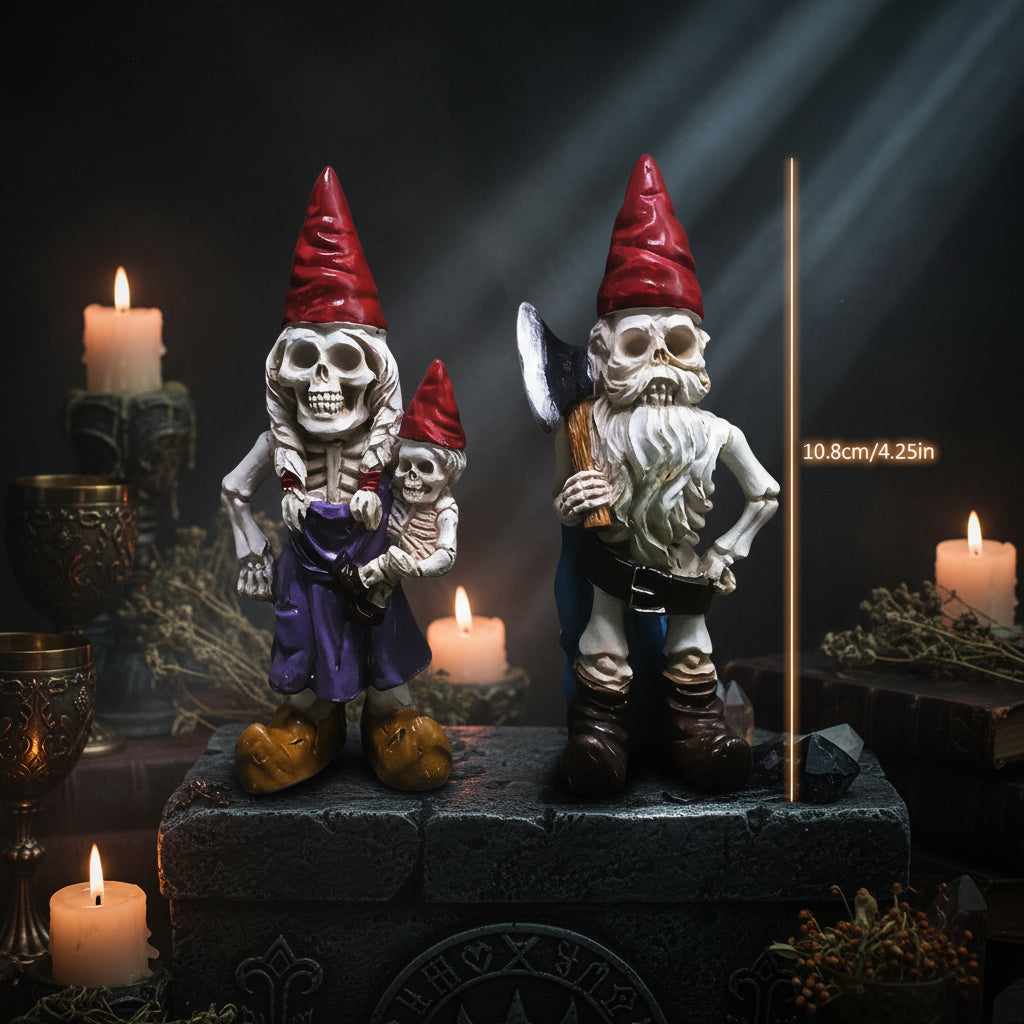2PCS Day of the Dead Skeleton Dwarf Garden Decor Sorceress Sanctuary
