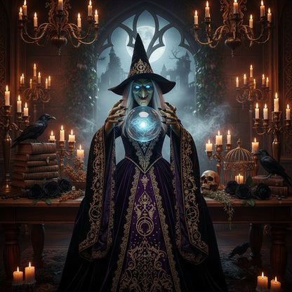 Halloween Flying Witch with Scary Sound Sorceress Sanctuary
