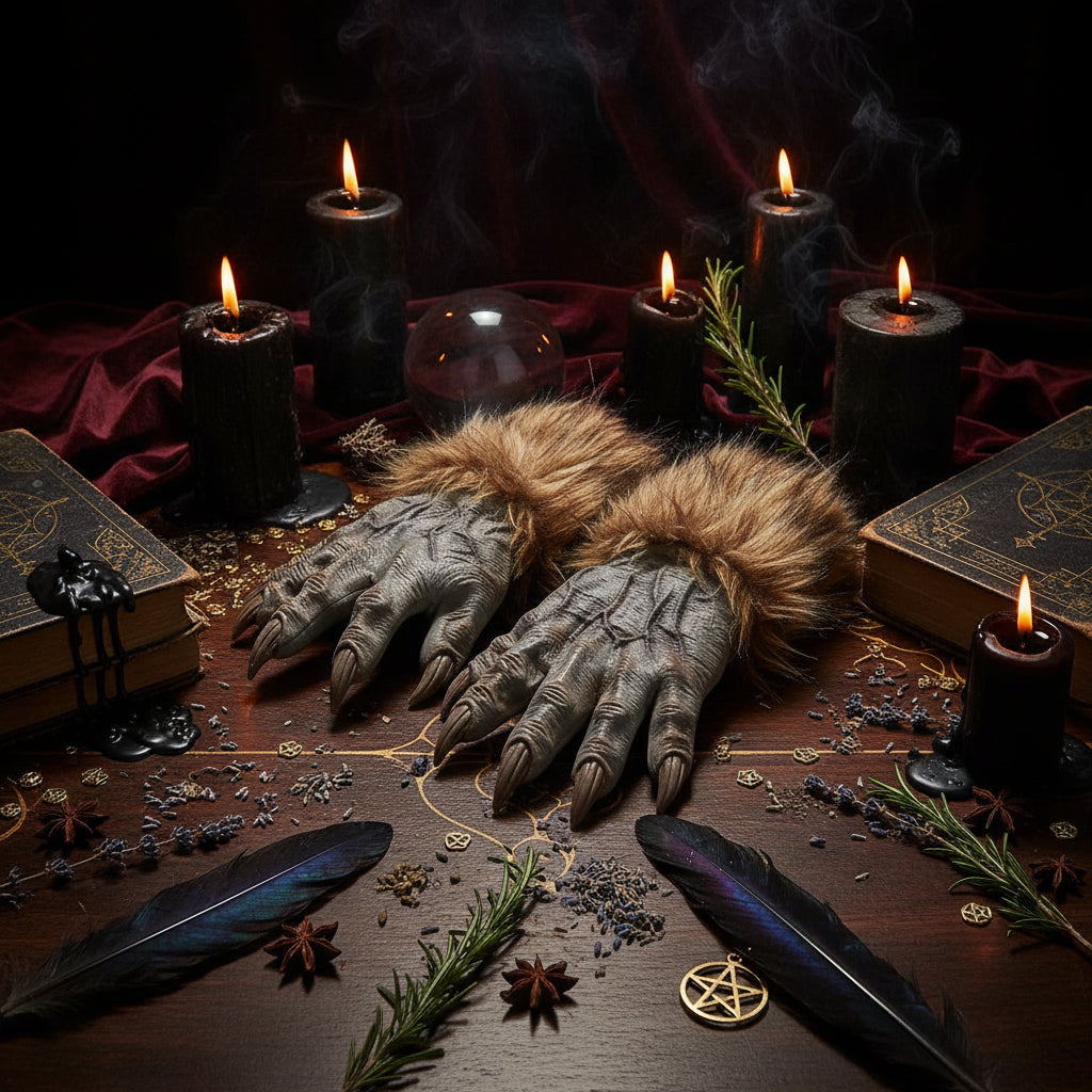 Latex Werewolf Gloves for Halloween Costume Props Sorceress Sanctuary