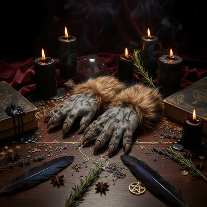 Latex Werewolf Gloves for Halloween Costume Props Sorceress Sanctuary