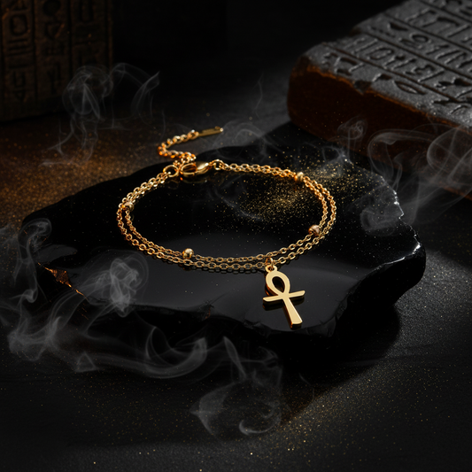 Egyptian Ankh Cross Stainless Steel Ankle Bracelet Sorceress Sanctuary