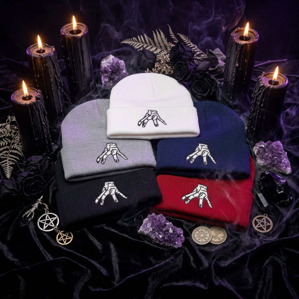Embroidered Knitted Hip-Hop Beanie for Halloween Sorceress Sanctuary