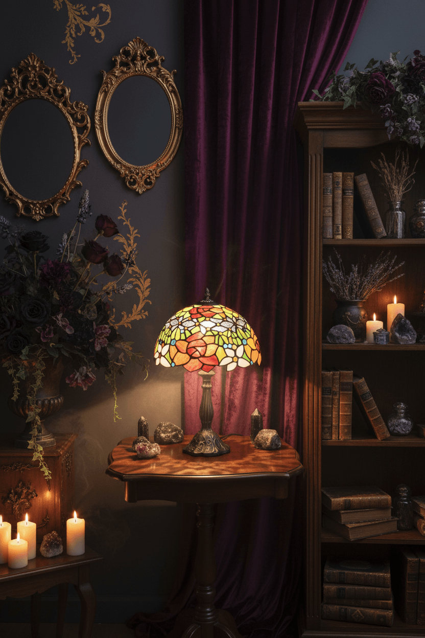 Mosaic Floral Lamp