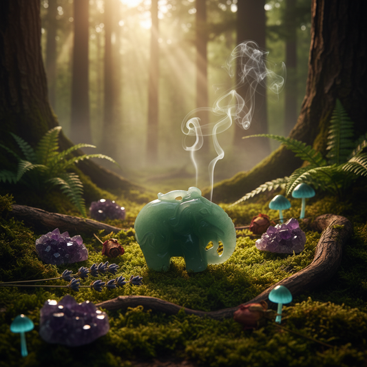 Jade Elephant Wisedom Necklace Sorceress Sanctuary