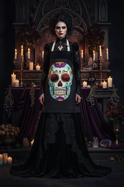 Skull Series Creative Cotton and Linen Apron Sorceress Sanctuary
