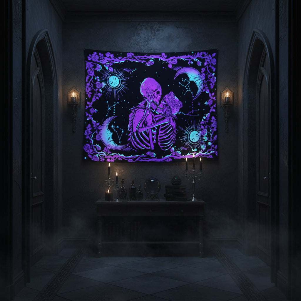 Fluorescent Tapestry for Home Decor and Rooms Sorceress Sanctuary