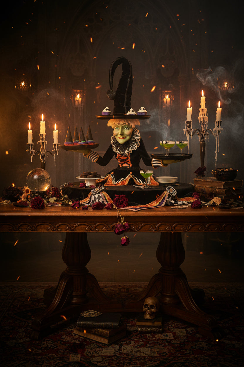 Halloween Witch Tiered Tray Table Sorceress Sanctuary