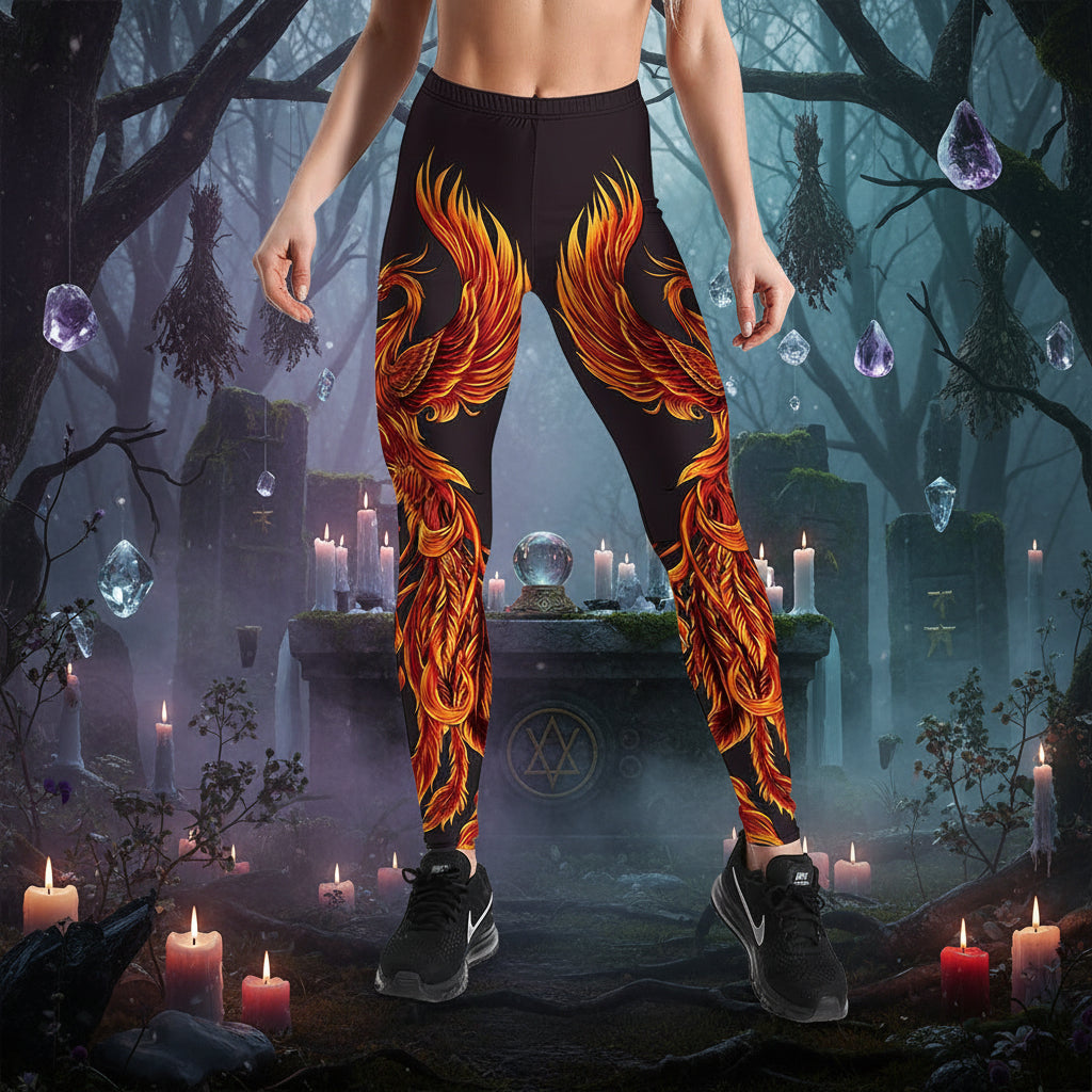Phoenix Print Women's Slim Fit Yoga Leggings Sorceress Sanctuary