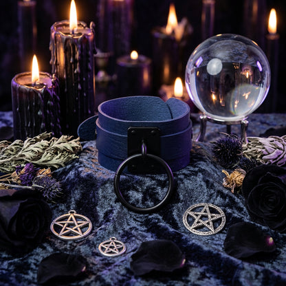Gothic O-Shaped PU Bracelet with Metal Accents Sorceress Sanctuary