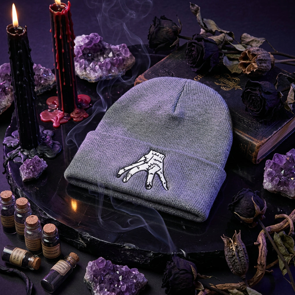 Embroidered Knitted Hip-Hop Beanie for Halloween Sorceress Sanctuary