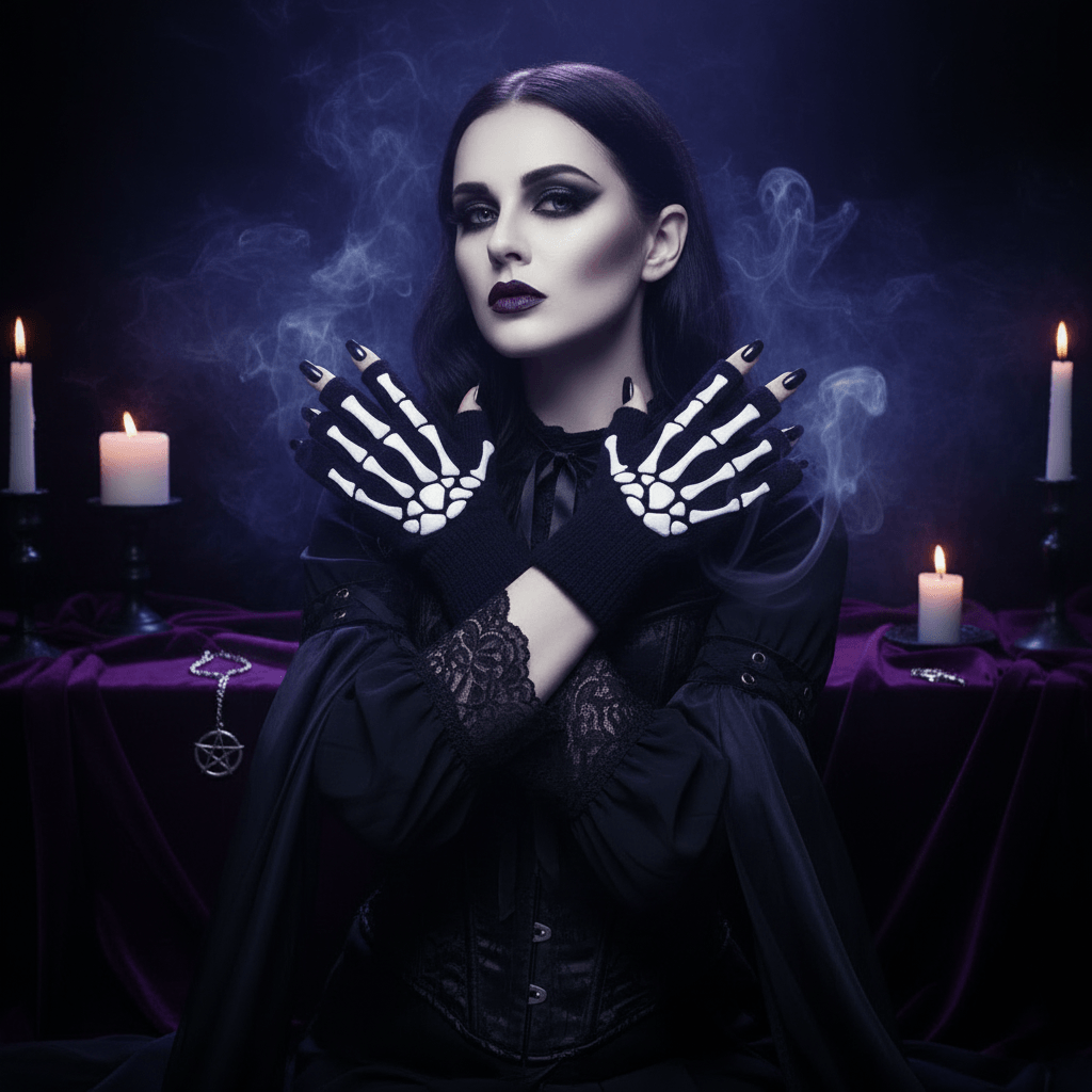Skeleton Cycling Half-Finger Gloves with Grip Sorceress Sanctuary