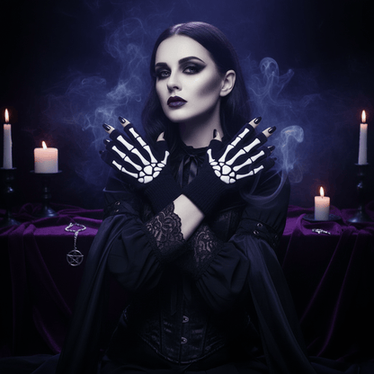 Skeleton Cycling Half-Finger Gloves with Grip Sorceress Sanctuary