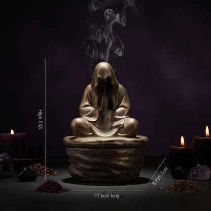 Monk Incense Holder - Sorceress Sanctuary Wu Xiang Pan Incense Burner (with Incense Holder)-Wu Xiang Pan Incense Burner (with Incense Holder) + Zen Joy Sandalwood-Wu Xiang Pan Incense Burner (with Incense Holder) + Bodhi Agarwood-Wu Xiang Pan Incense Burner (with Incense Holder) + Aged Mugwort-Wu Xiang Pan Incense Burner (with Incense Holder) + Royal Thuja