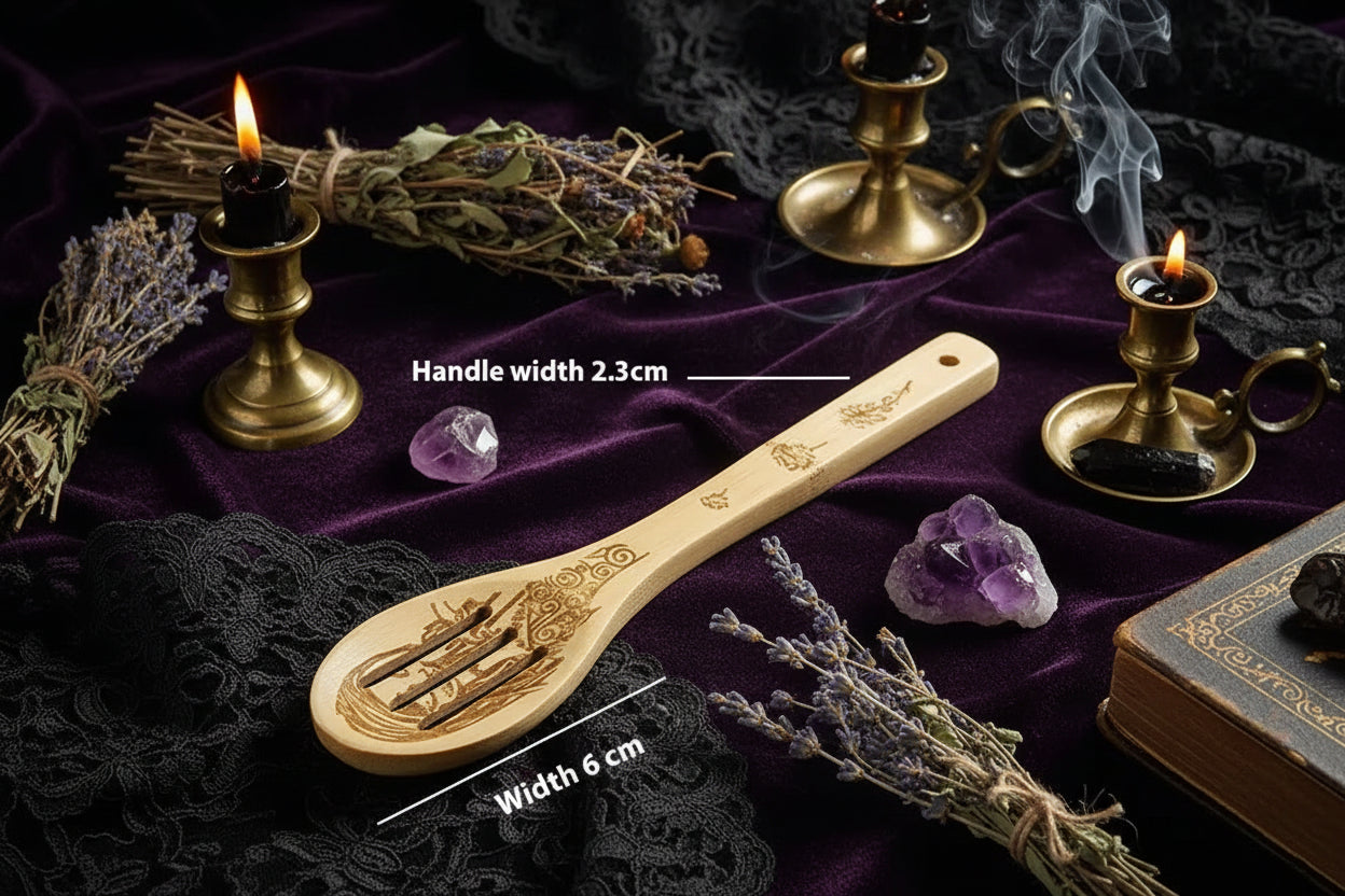 Spooky Spoon Set - Sorceress Sanctuary Bamboo, Devil series / Bamboo spoon 5 pieces set-Bamboo, Carved / Carved Ghost Bridge-Bamboo, Carved / Carved Frog Devil Figure-Bamboo, Carved / Carved Long Leg Devil Figure-Bamboo, Carved / Carved Female Devil Figure