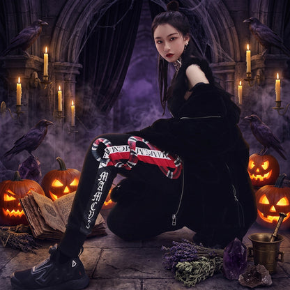 Coral Snake Gothic Style Jogger Pants for Casual Wear Sorceress Sanctuary