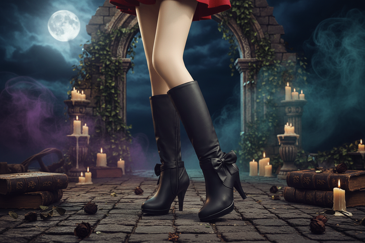 Bowknot Chunky Heel Round Toe Martin Boots Sorceress Sanctuary