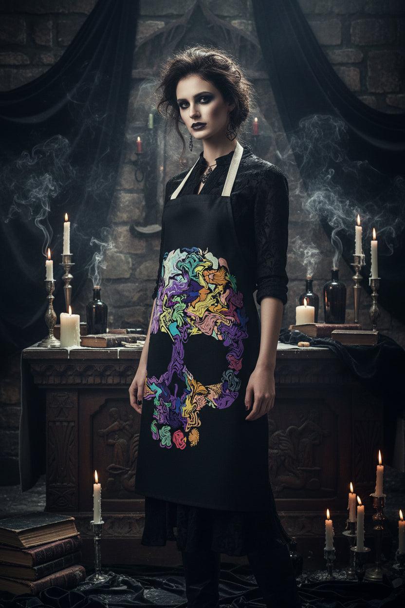 Skull Series Creative Cotton and Linen Apron Sorceress Sanctuary