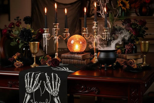 Halloween Day of the Dead Skeleton Ghost Table Flag Sorceress Sanctuary