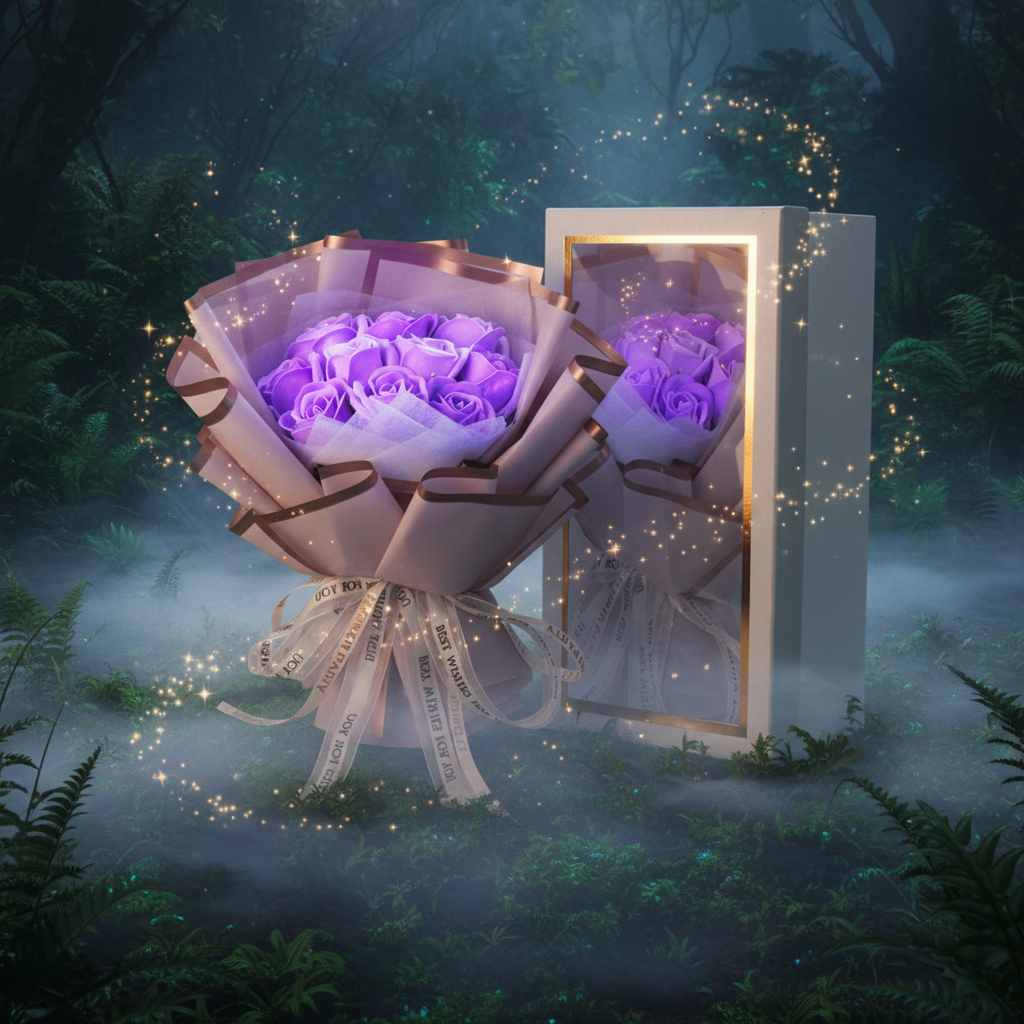 Blue Rose Soap Bouquet Gift Box Sorceress Sanctuary