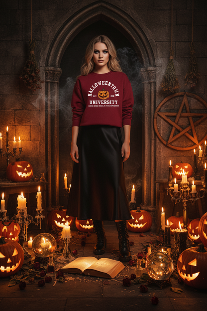 Colorful Pumpkin Printed Halloween Sweater Sorceress Sanctuary