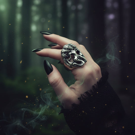Tree of Life Titanium Ring - Religious Totem Design Sorceress Sanctuary