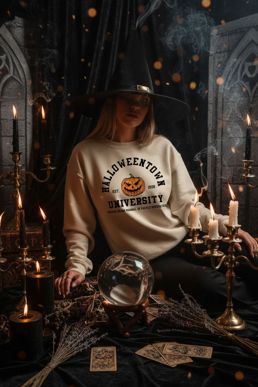 Colorful Pumpkin Printed Halloween Sweater Sorceress Sanctuary