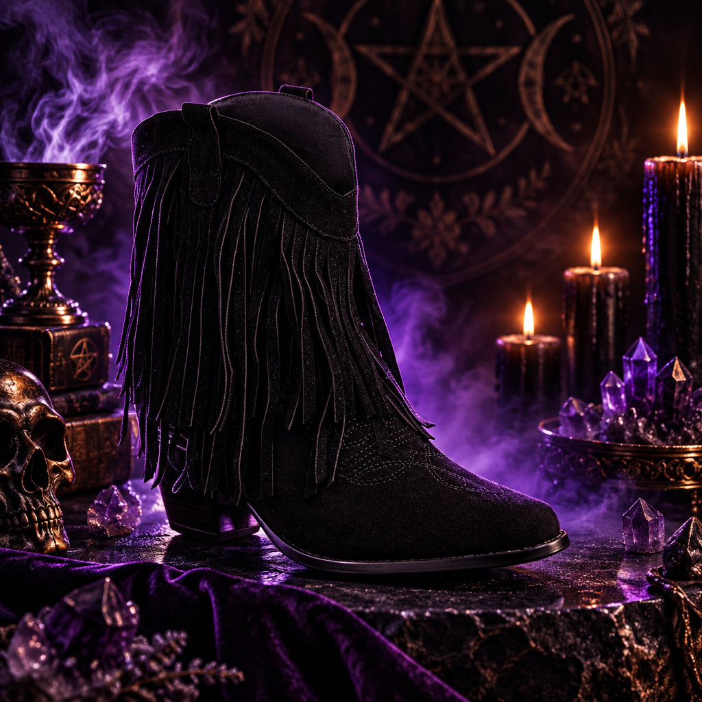 Hexthorn Fringe Boots, size and scale reference