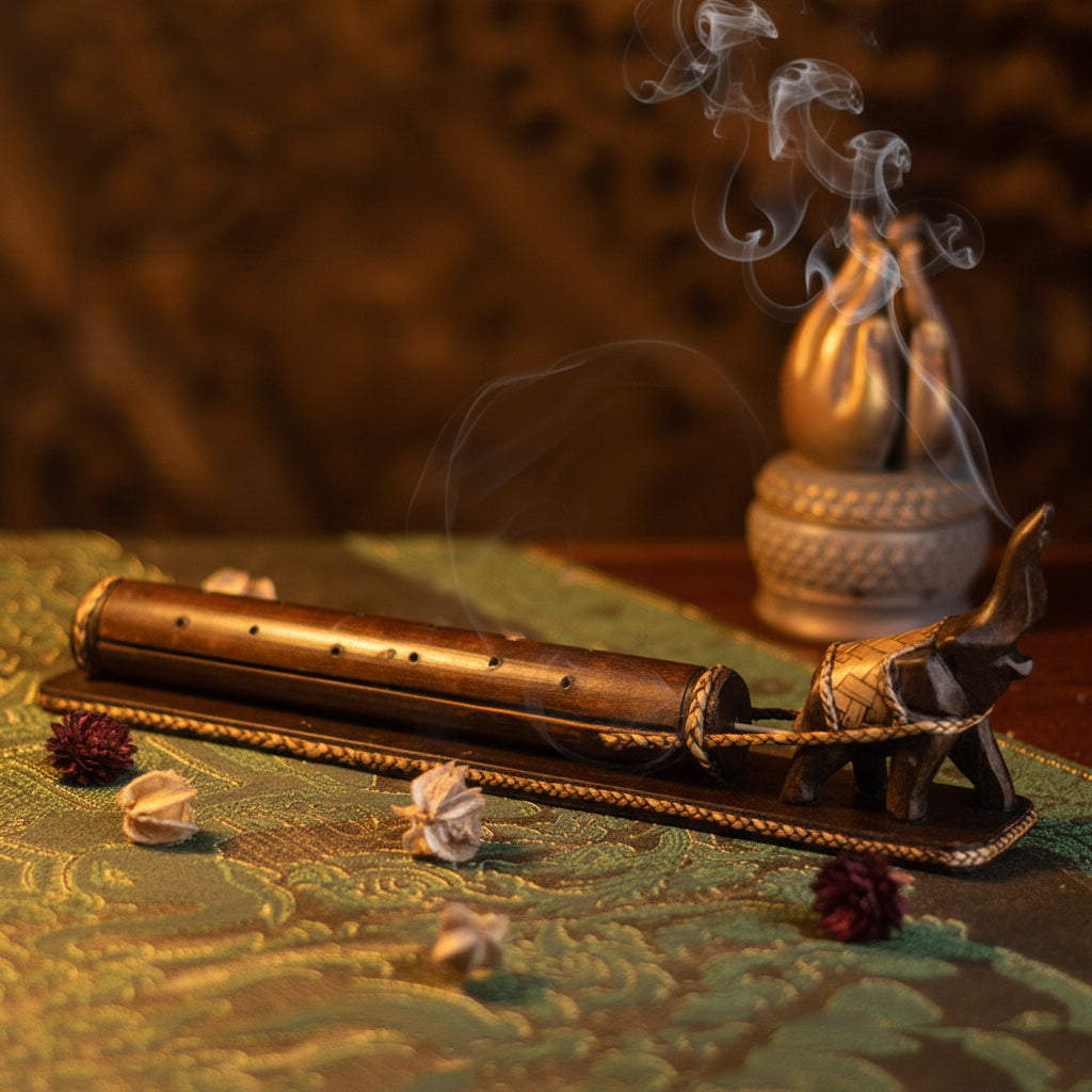 Incense Burner with Bamboo Stick Holder for Altars Sorceress Sanctuary