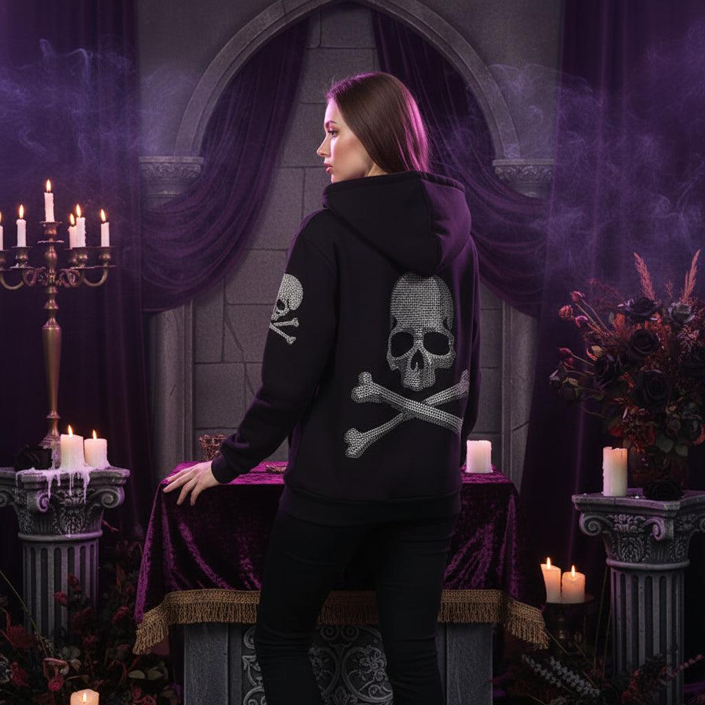 Diamond Skull Oversized Hoodie Jacket (Long Sleeve) Sorceress Sanctuary