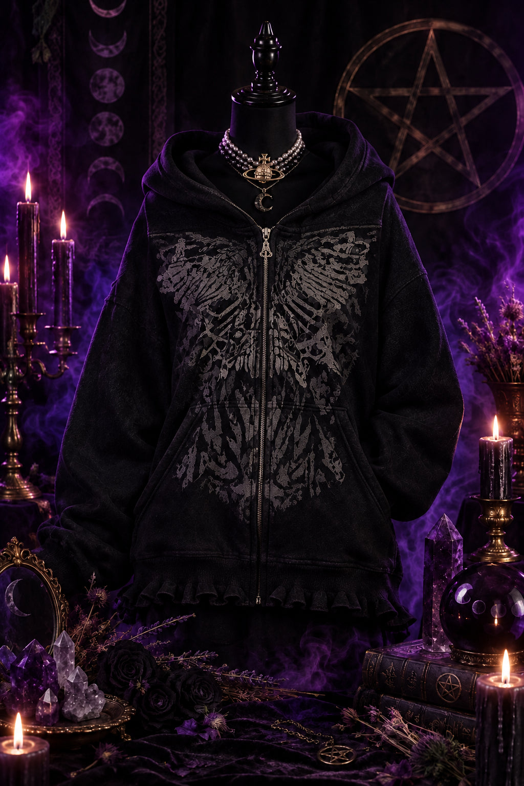 Moonwing Coven Hoodie, alternate angle
