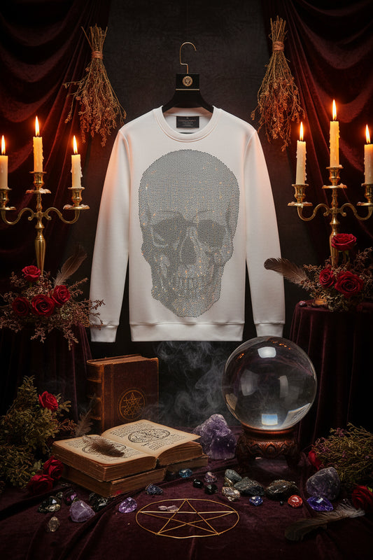 Men's Skull Rhinestone Crewneck Sweatshirt 2020 Fashion Sorceress Sanctuary